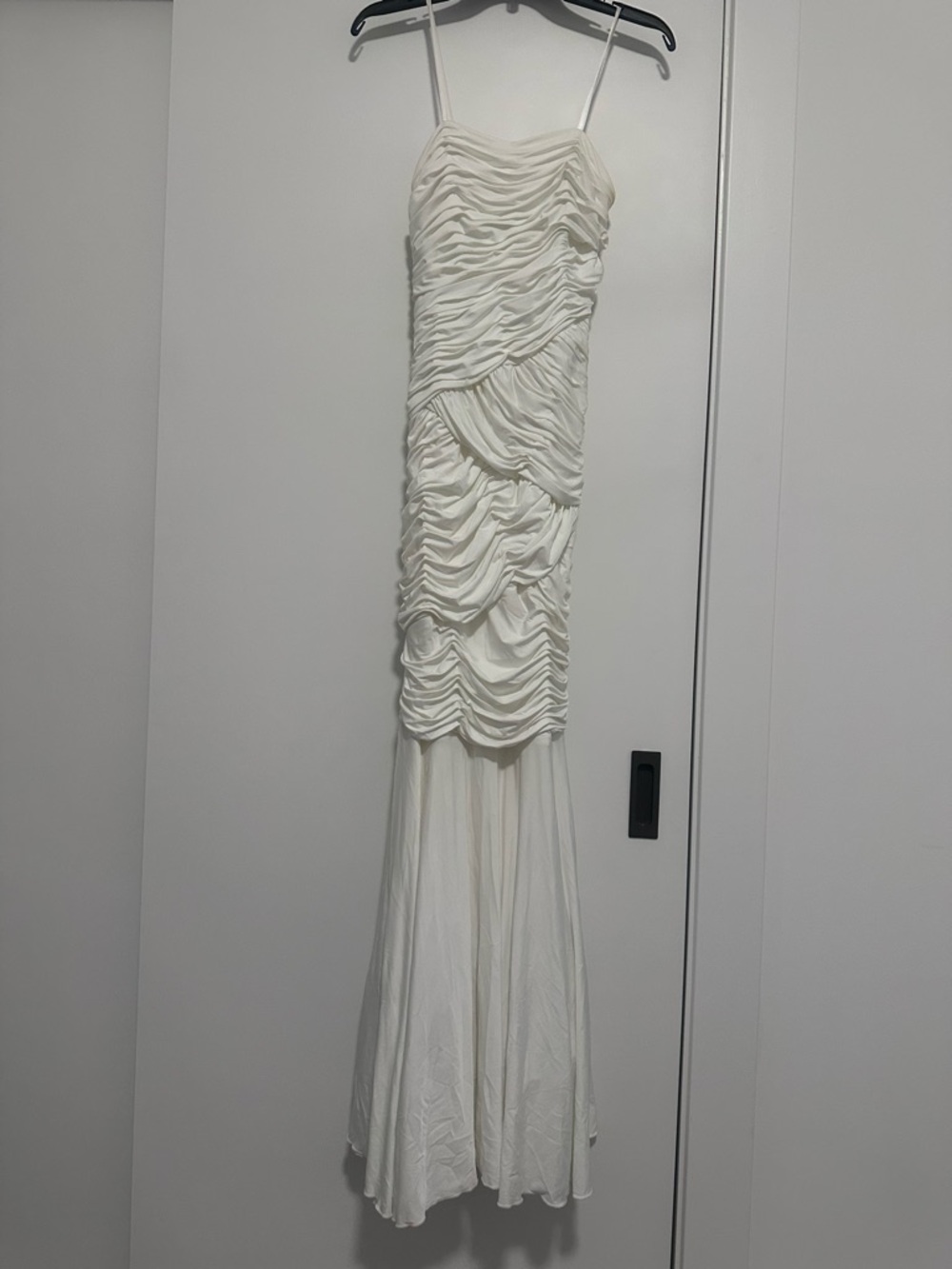 Ivory Ruched Mermaid Strapless Gown